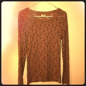 Anthropologie fitted see through eyelet shirt